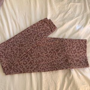 Athleta Elation Ultra High Rise Tight, Color: Leopard Flora Mauve, Size Medium